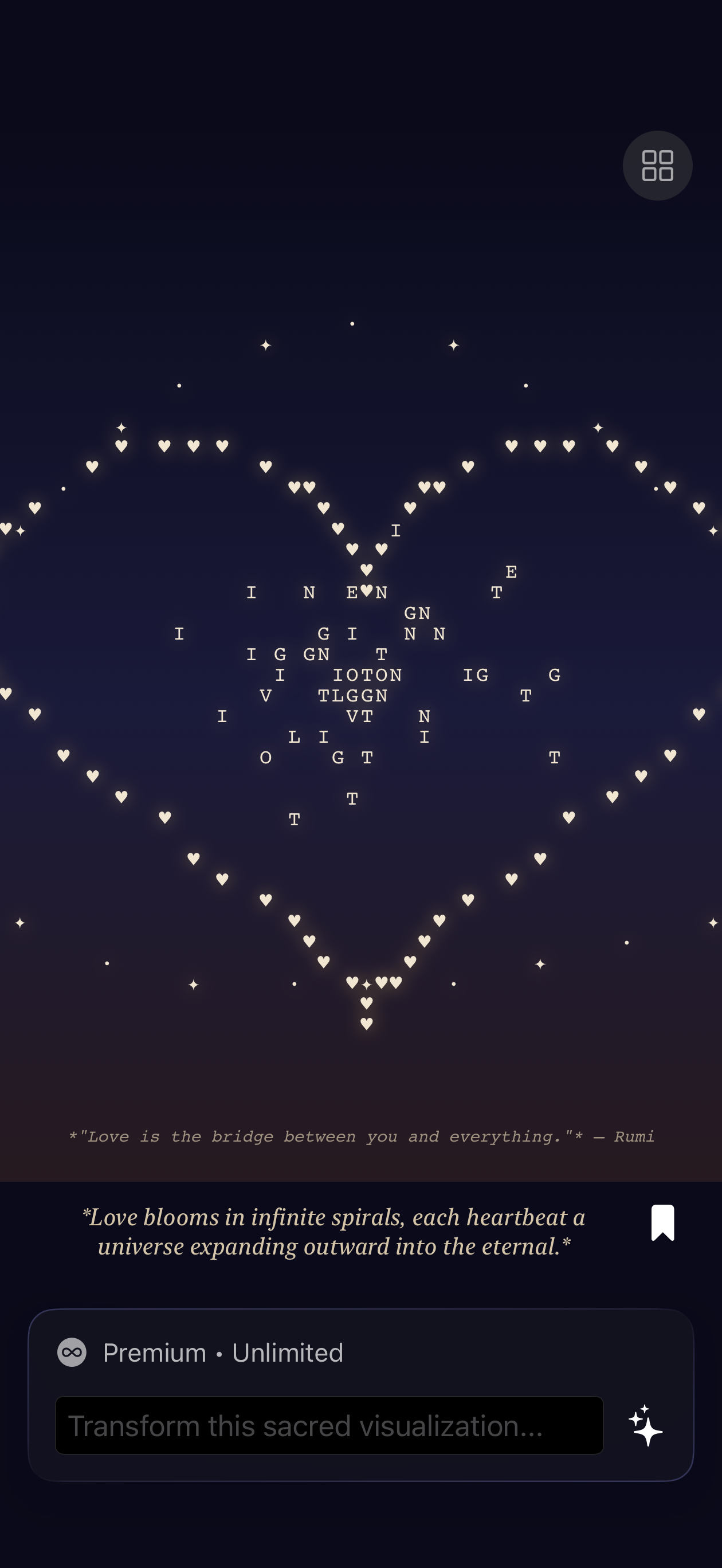 Heart-shaped sacred visualization